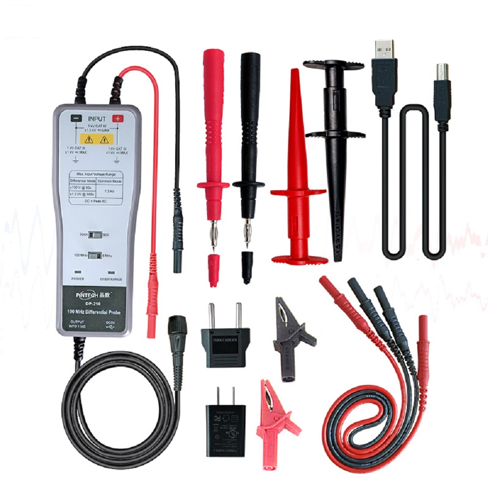 High Voltage Differential Probe 100Mhz 1300V - PINTECH DP-210 Hochspannungs-Differenztastkopf, 1300 V, 100