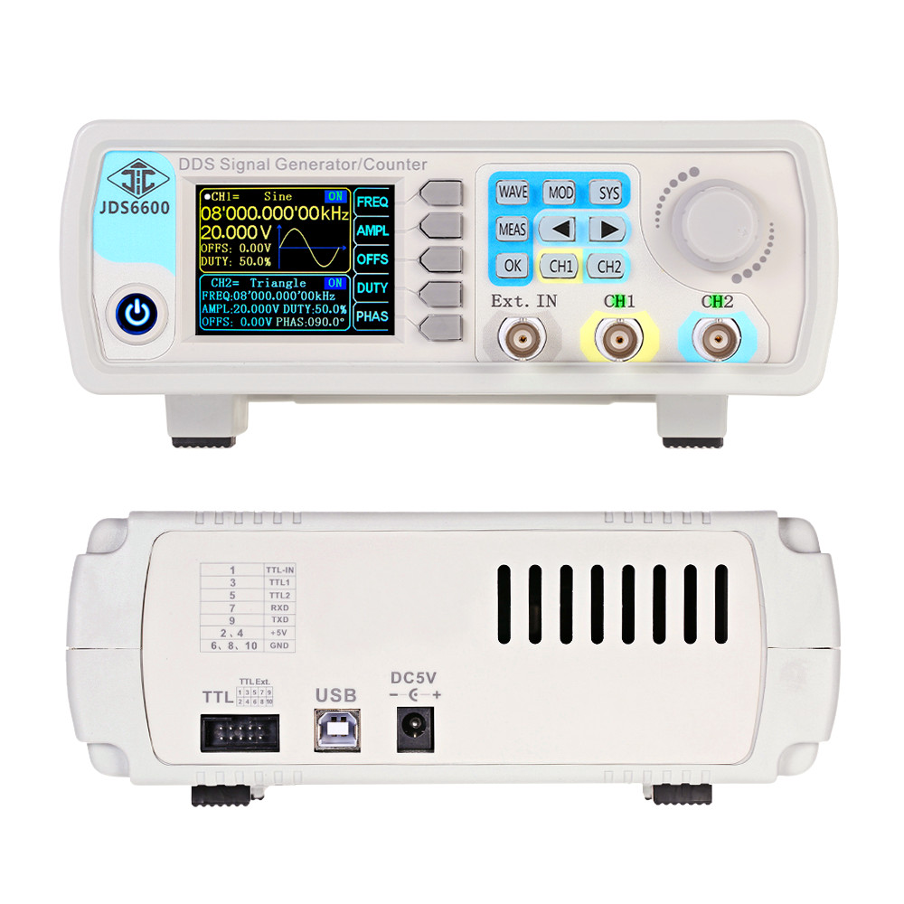 JDS6600 15/30/40/50/60 MHz DDS – Dual Channel Arbitrary Waveform Function Generator 60Mhz Bewertung und Preis