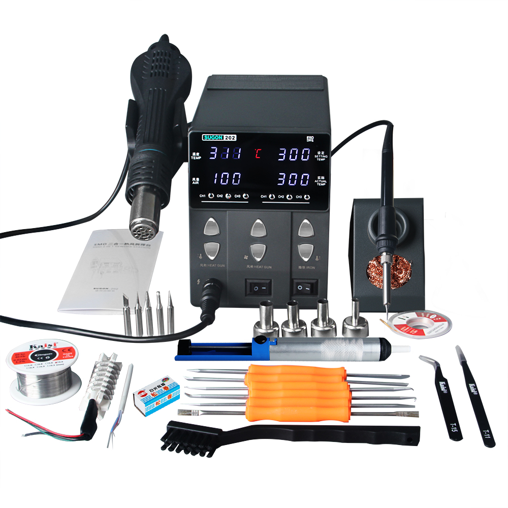 SUGON-202 760W 2 IN 1 Löten St – Smd Rework Station Hot Air Soldering 2 In 1 Bewertung und Preis