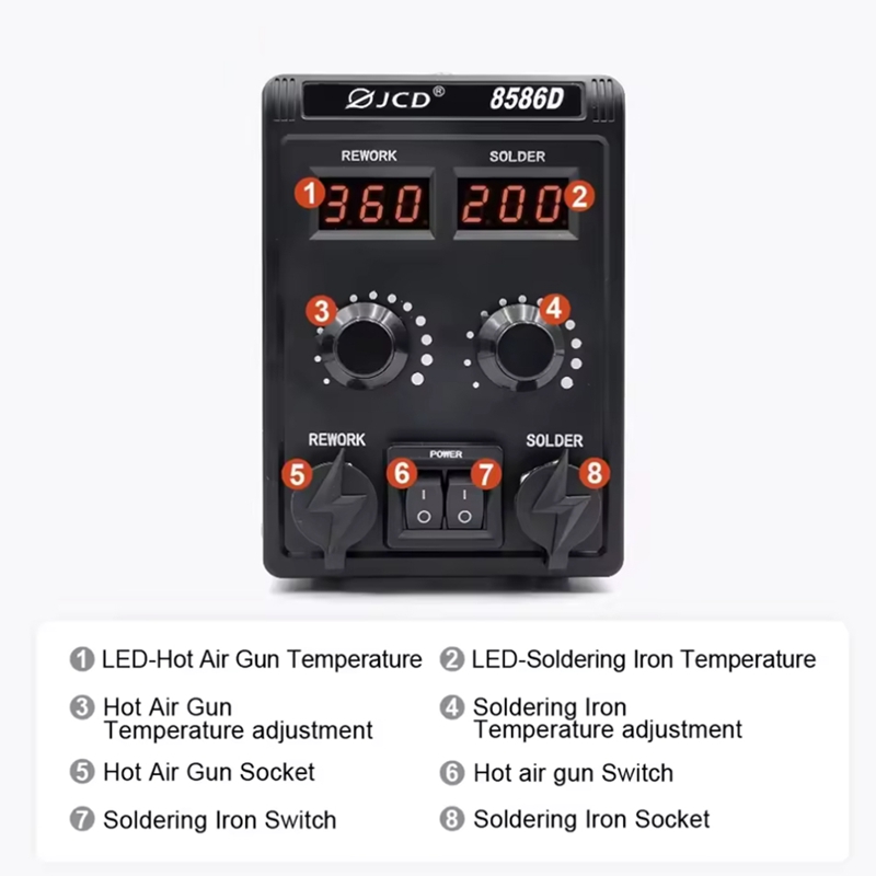 8586D Lötstation 2-in-1 750W H – Smd Rework Station Hot Air Soldering 2 In 1 Bewertung und Preis