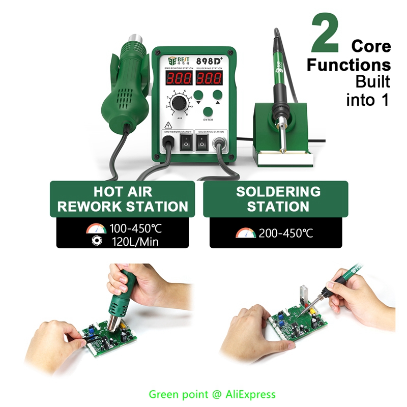 BST-898D + LED Display 2 in 1  – Smd Rework Station Hot Air Soldering 2 In 1 Bewertung und Preis