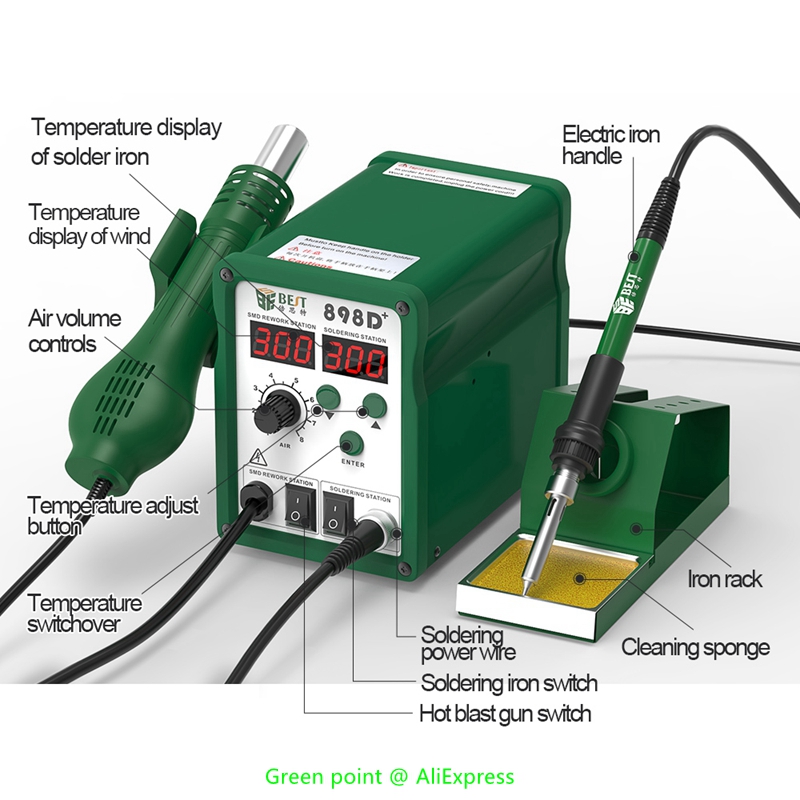 BST-898D + LED Display 2 in 1  – Smd Rework Station Hot Air Soldering 2 In 1 Bewertung und Preis