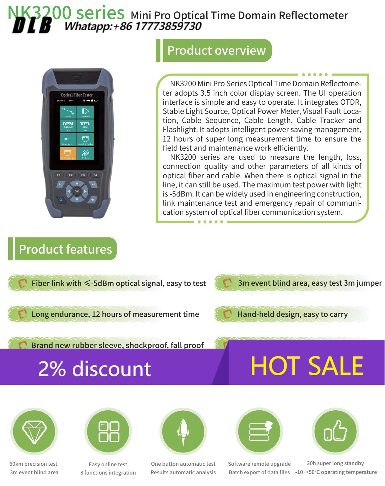 NK3200D OTDR Optisches Zeitber – Optical Time Domain Reflectometer Otdr 1310 1550Nm Bewertung und Preis