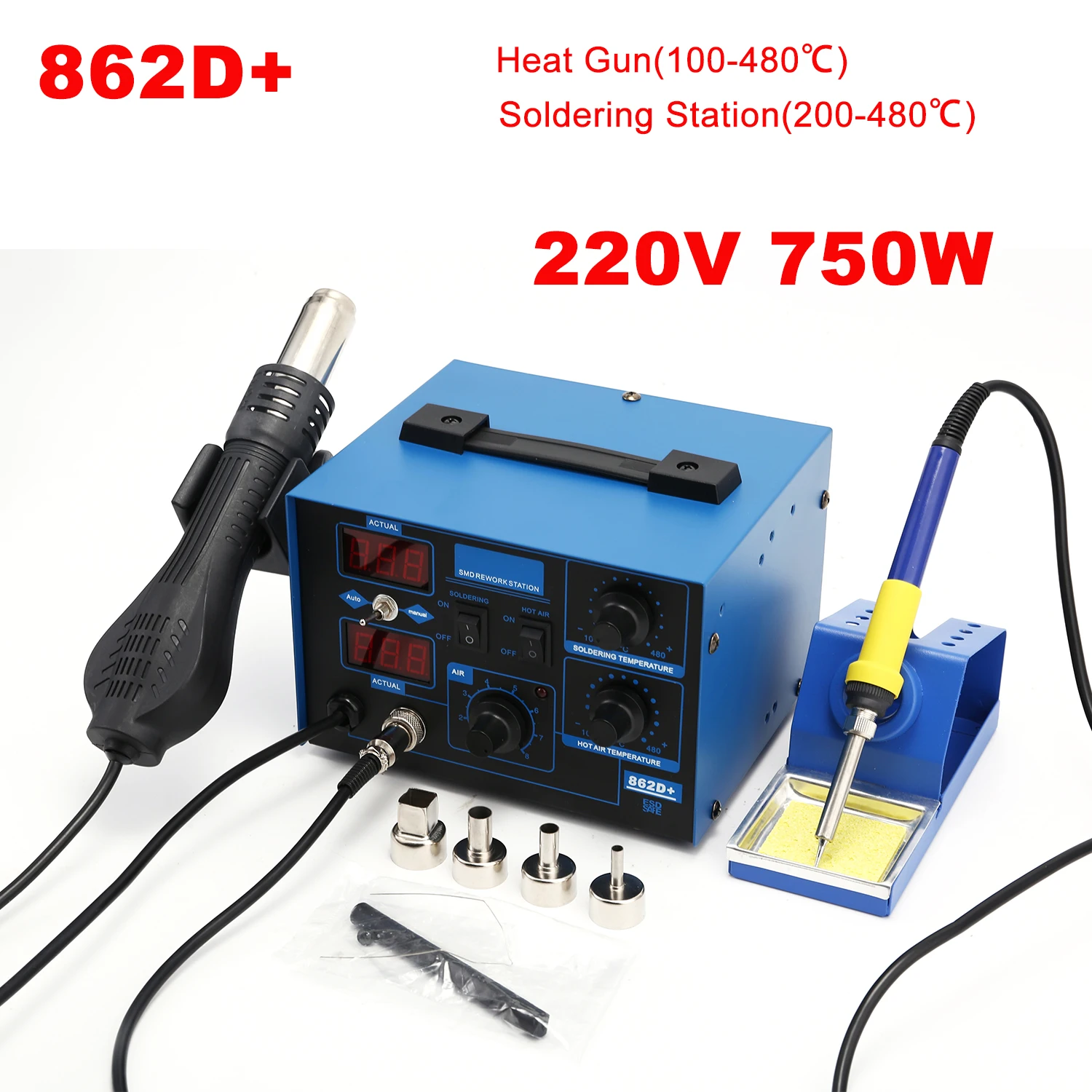 862D+ Lötstation 2-in-1 BGA Re – Smd Rework Station Hot Air Soldering 2 In 1 Bewertung und Preis